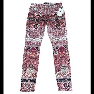 NWT 7 FOR ALL MANKIND THE ANKLE SUPER SKINNY AZTEC PANTS SZ 25